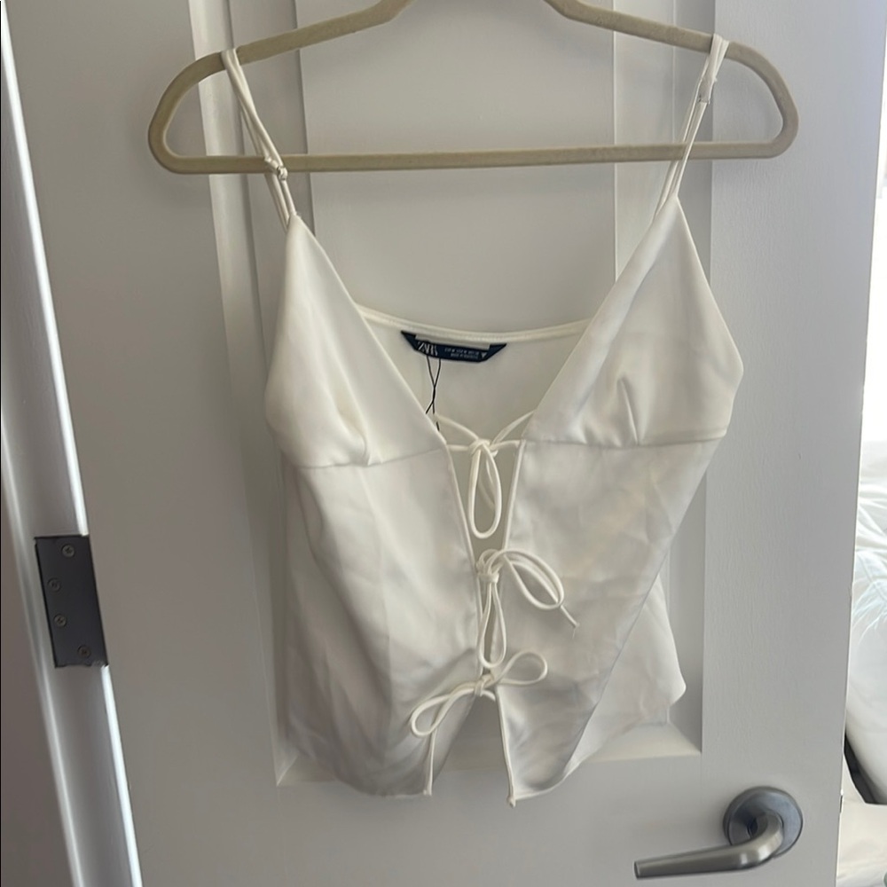 Elegant White Spaghetti Strap Top